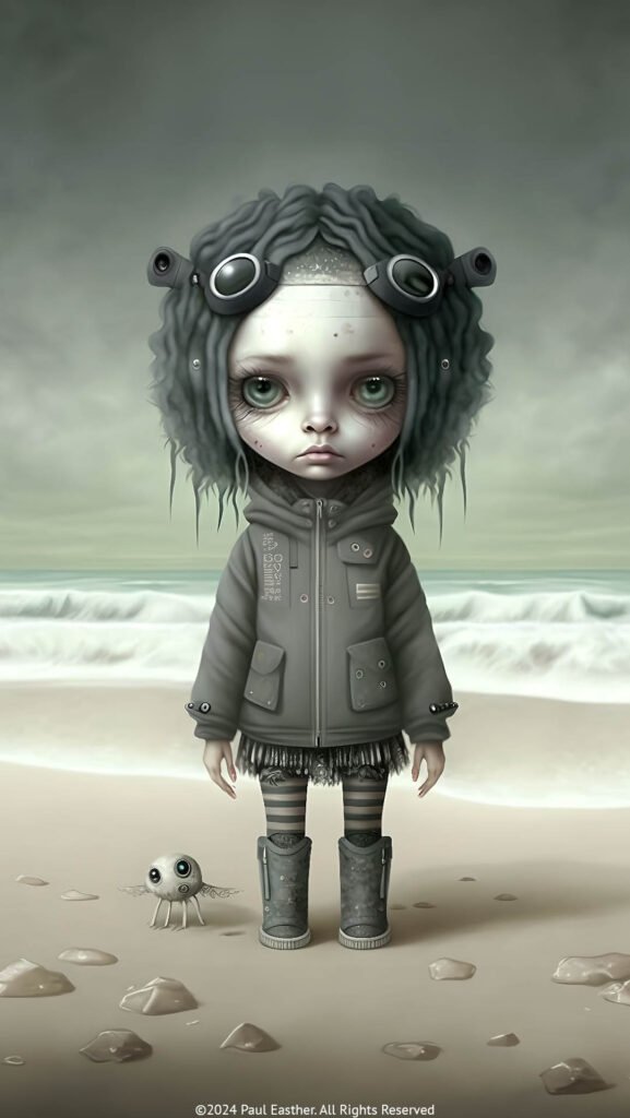 Printable Cyber Girl 1 character artwork by Paul Easther