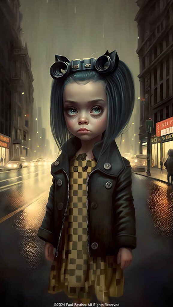 Printable Cyber Girl 2 character artwork by Paul Easther