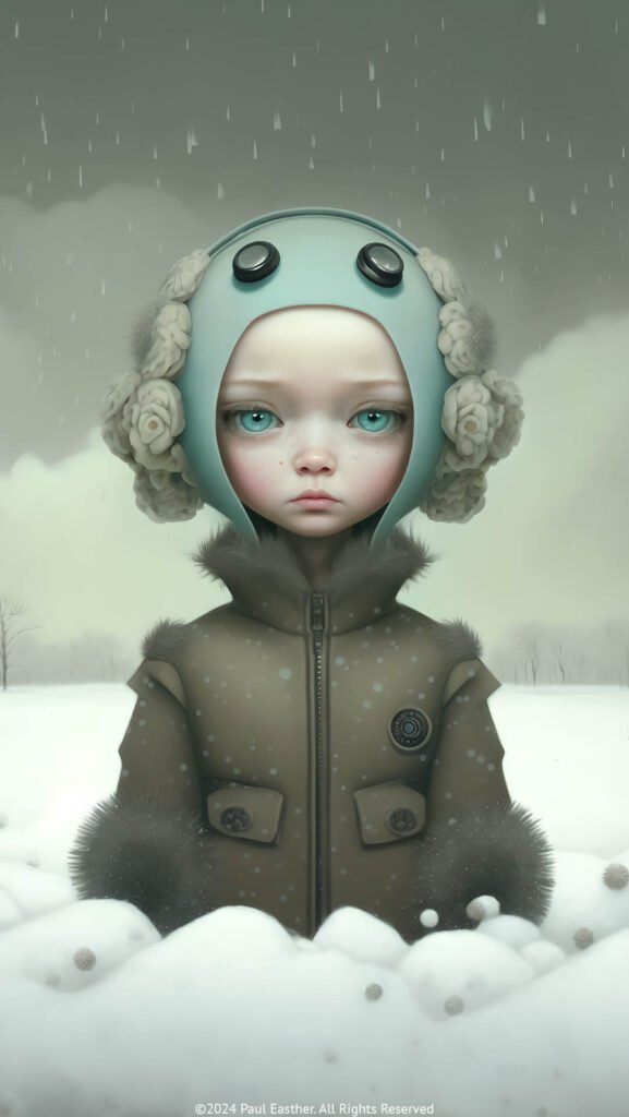 Printable Cyber Girl 3 character artwork by Paul Easther
