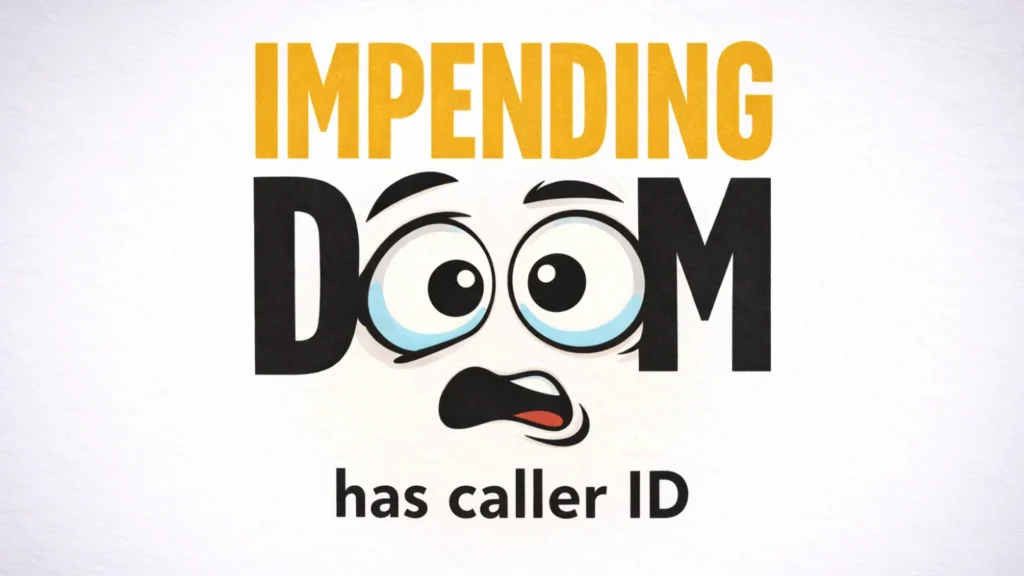 Illustration for Impending Doom has caller ID by Paul Easther