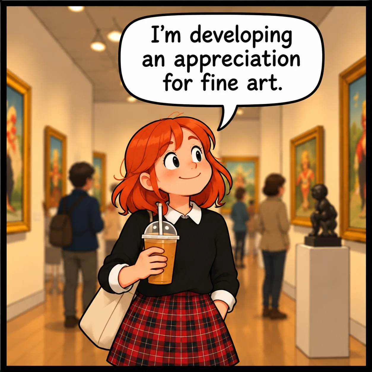 Fine Art — Lil Juno comic, panel 1 of 4