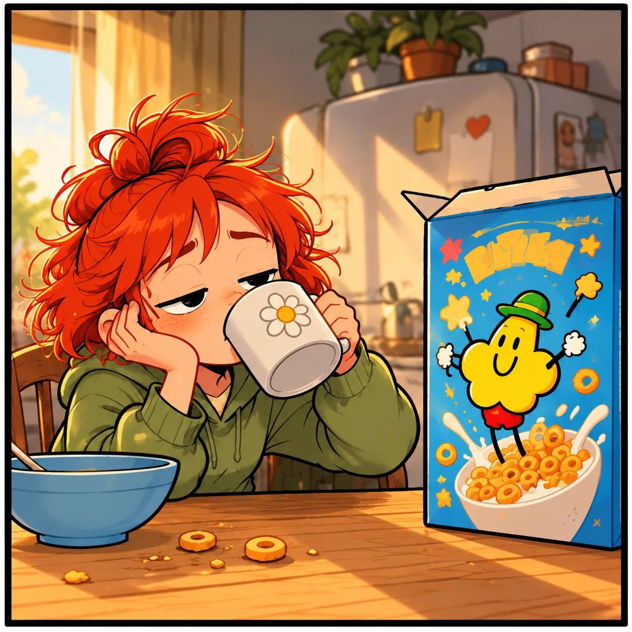 Good Morning — Lil Juno comic, panel 1 of 4