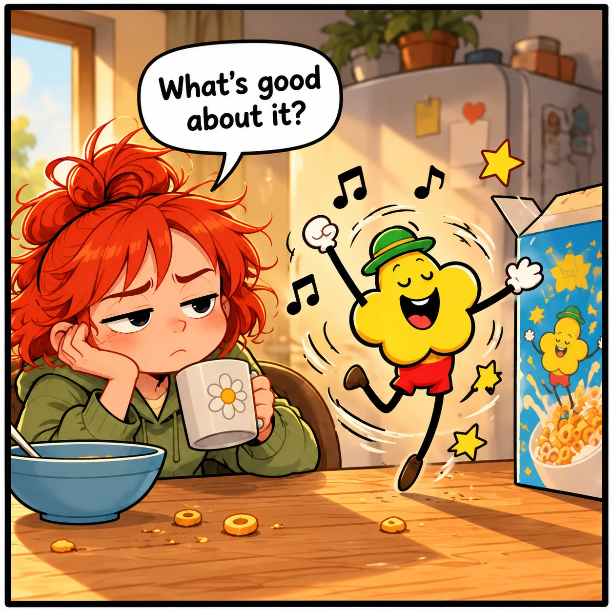 Good Morning — Lil Juno comic, panel 3 of 4