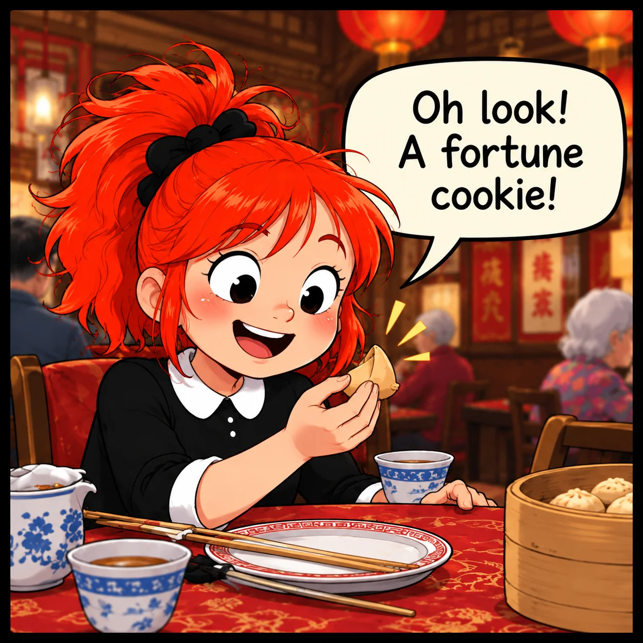 The Fortune Cookie — Lil Juno comic, panel 1 of 4