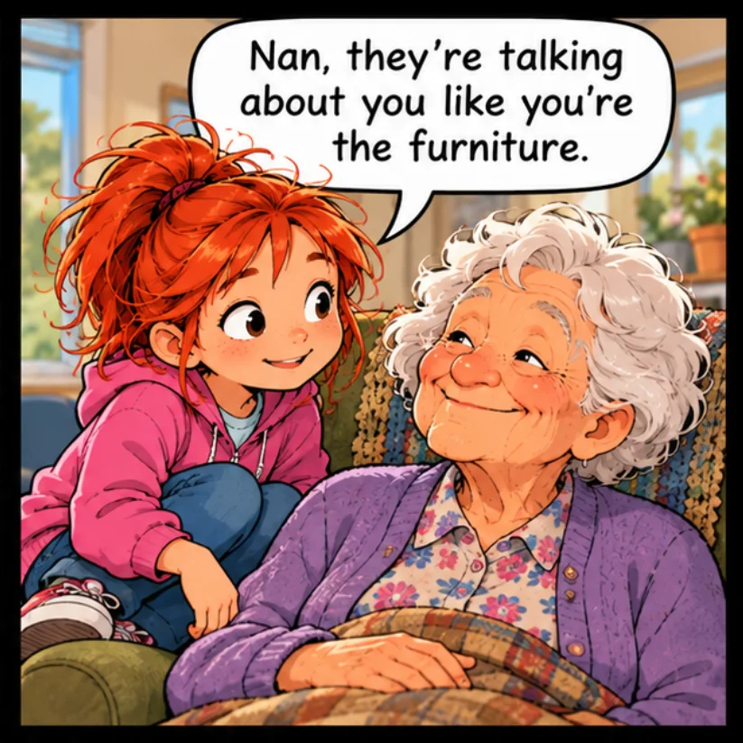 The Furniture — Lil Juno comic, panel 2 of 4