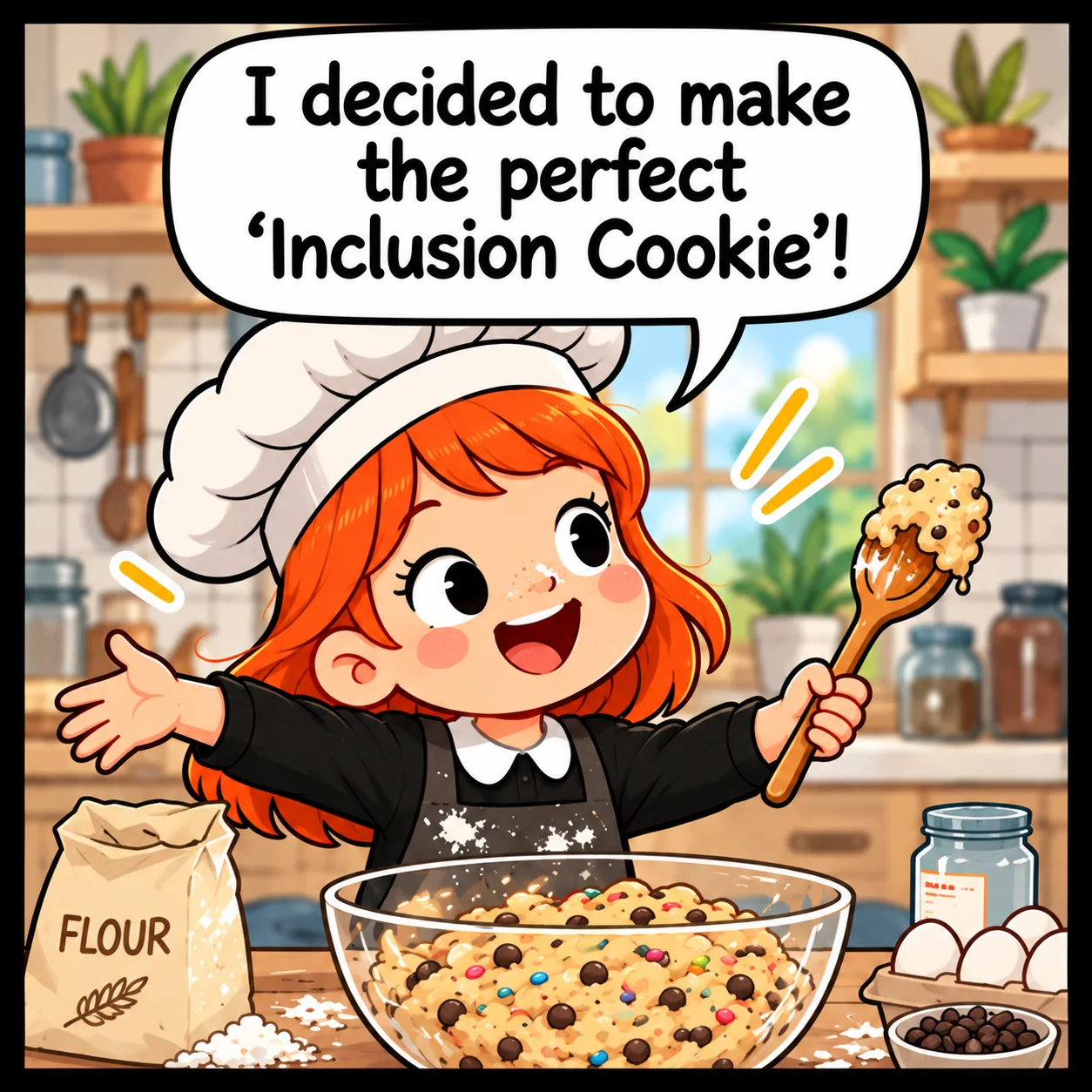 The Inclusion Cookie — Lil Juno comic, panel 1 of 4