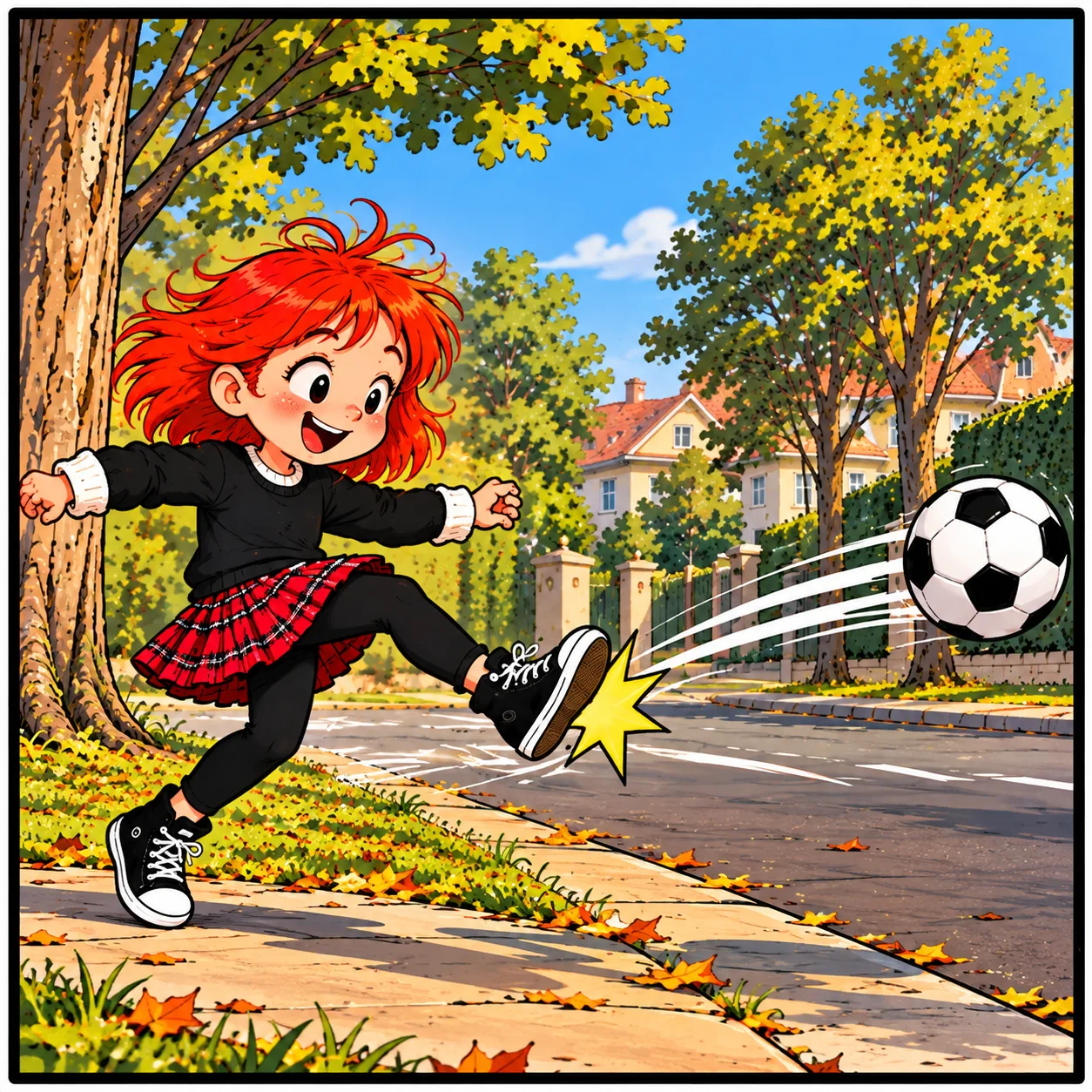 The Lost Soccer Ball — Lil Juno comic, panel 2 of 4