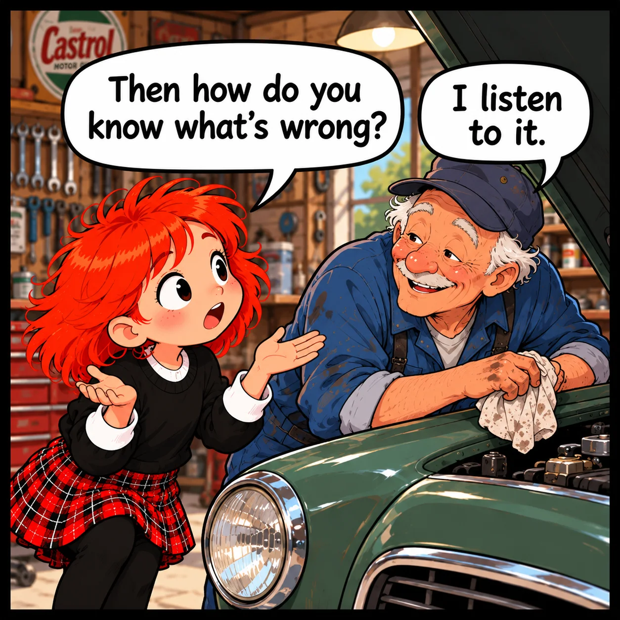 The Mechanic — Lil Juno comic, panel 3 of 4