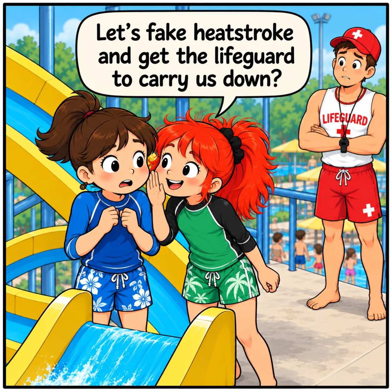 The Water Slide — Lil Juno comic, panel 4 of 4