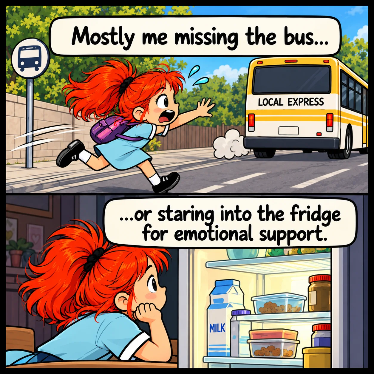 Title Monetising Zero Followers — Lil Juno comic, panel 2 of 4