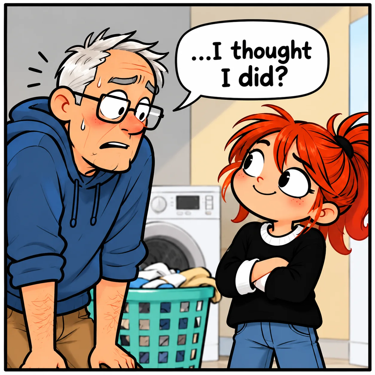 Title The Washing Machine — Lil Juno comic, panel 3 of 4