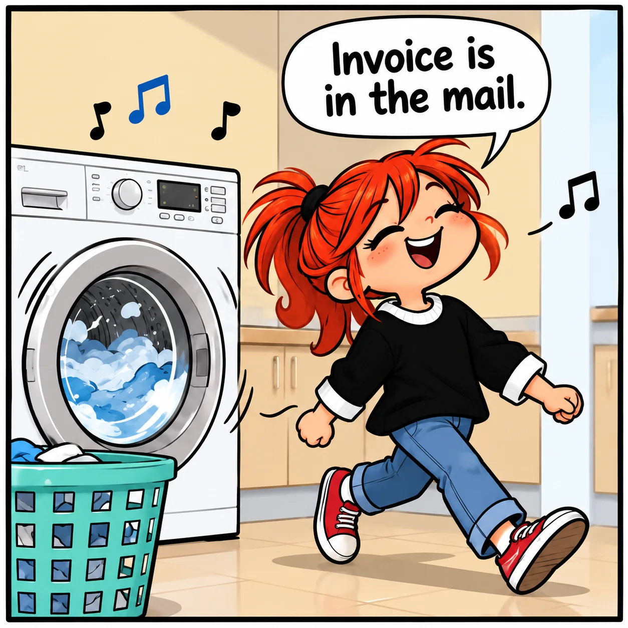 Title The Washing Machine — Lil Juno comic, panel 4 of 4