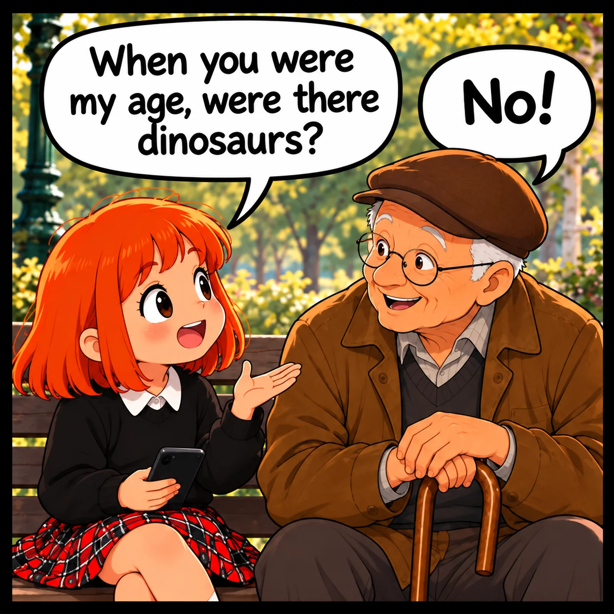 Were There Dinosaurs? — Lil Juno comic, panel 1 of 4