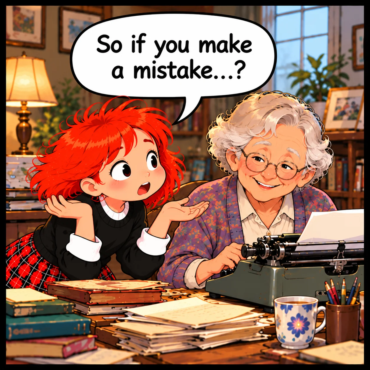 Where’s the Delete Key? — Lil Juno comic, panel 3 of 4