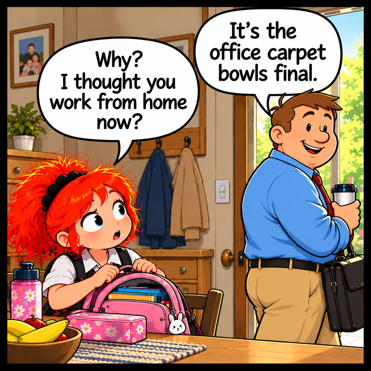 Working From Home — Lil Juno comic, panel 2 of 4