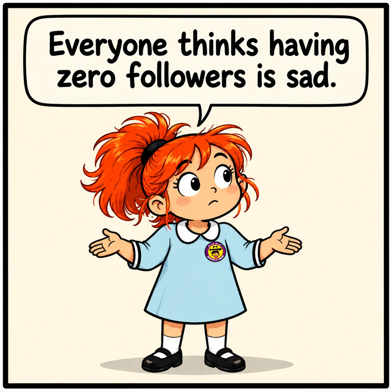 Zero Followers — Lil Juno comic, panel 1 of 4